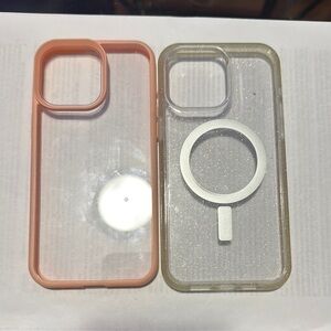 Glitter Clear and Pink iPhone Cases